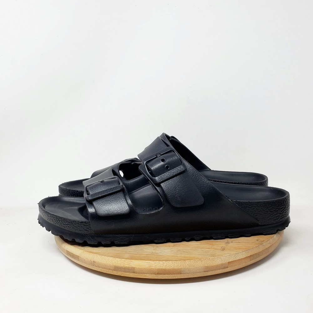 Birkenstock EVA Sandals 39 Womens 8 Black Buckle Straps Slide Shoes